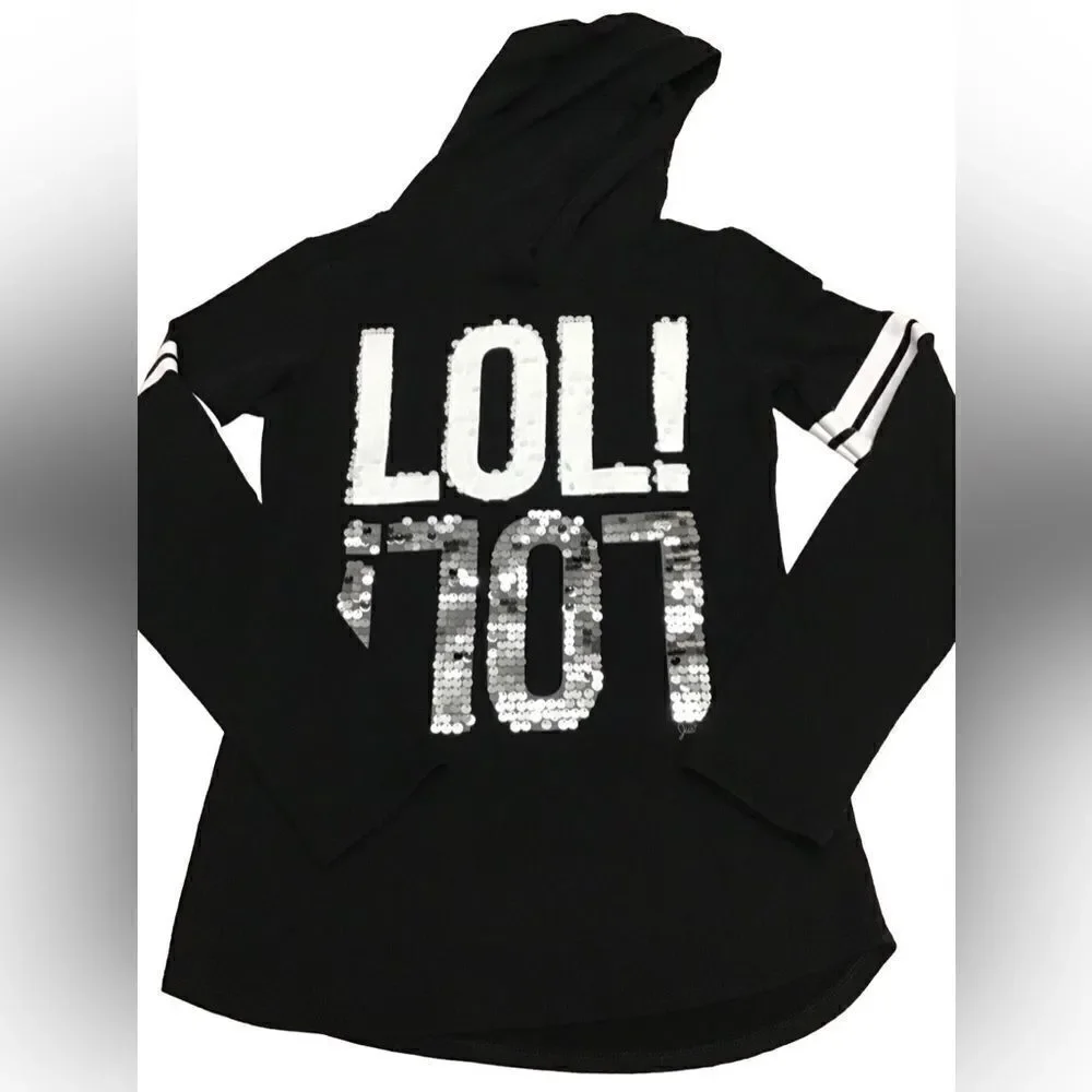 Justice Hooded LOL! Pullover Top